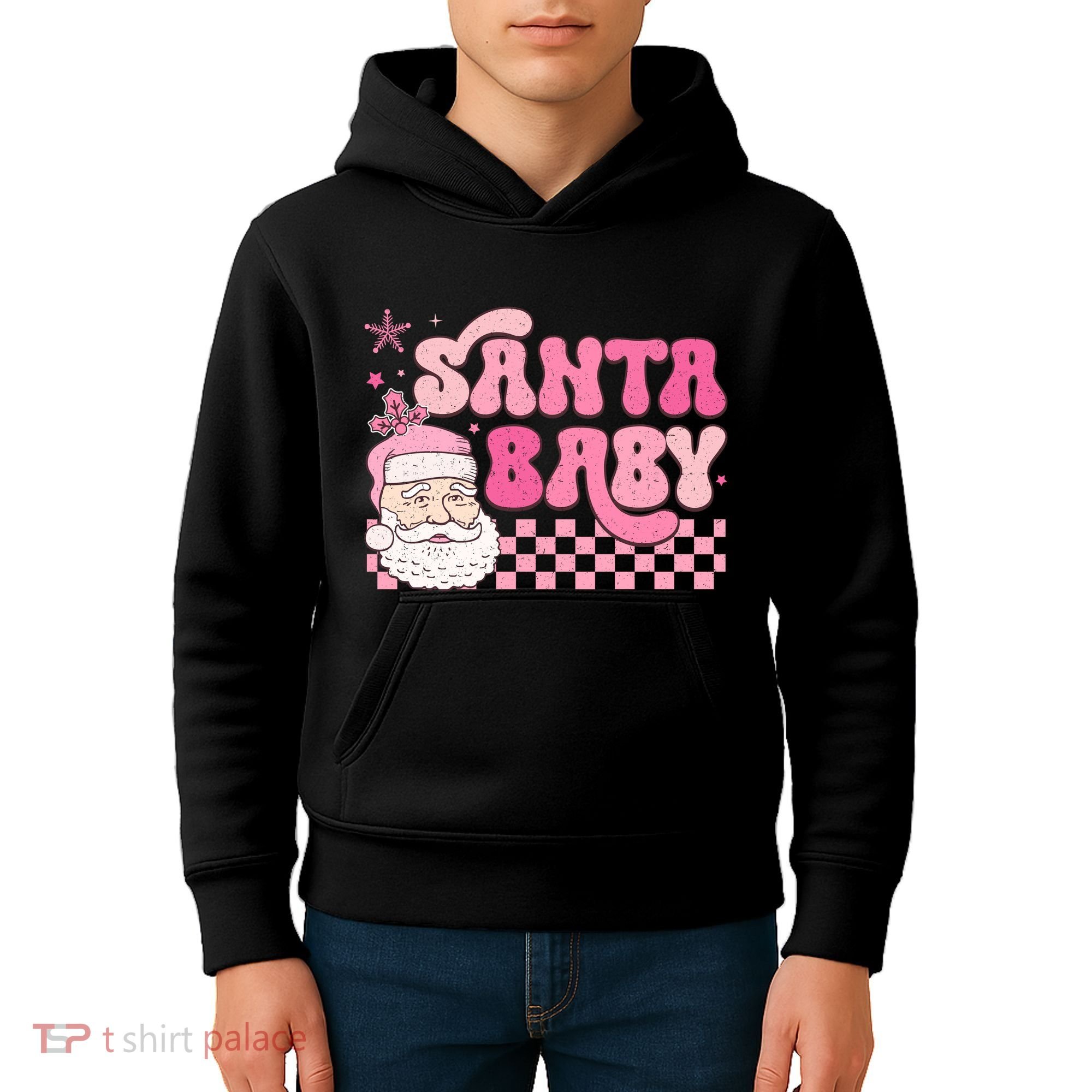 Santa Baby Festive Holiday Graphic Kids Hoodie