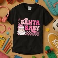 Santa Baby Festive Holiday Graphic Kids T-Shirt thumb 3