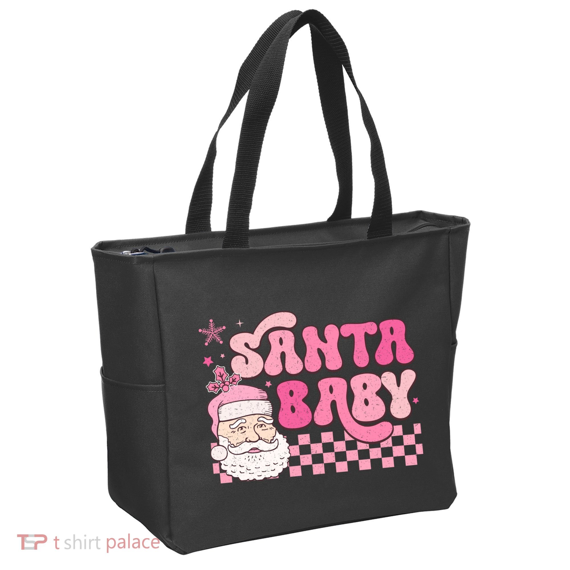 Santa Baby Festive Holiday Graphic Tote Bag