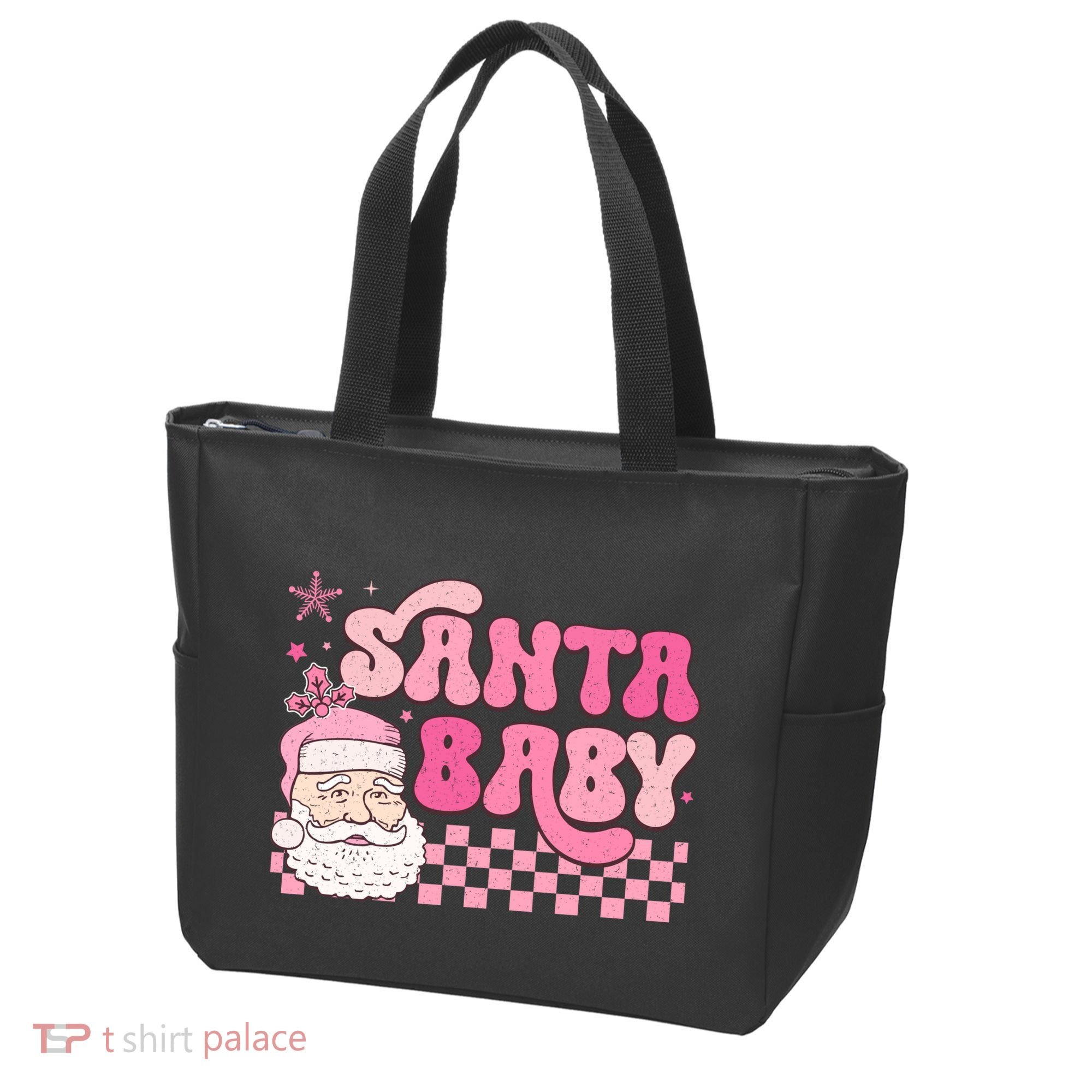 Santa Baby Festive Holiday Graphic Tote Bag