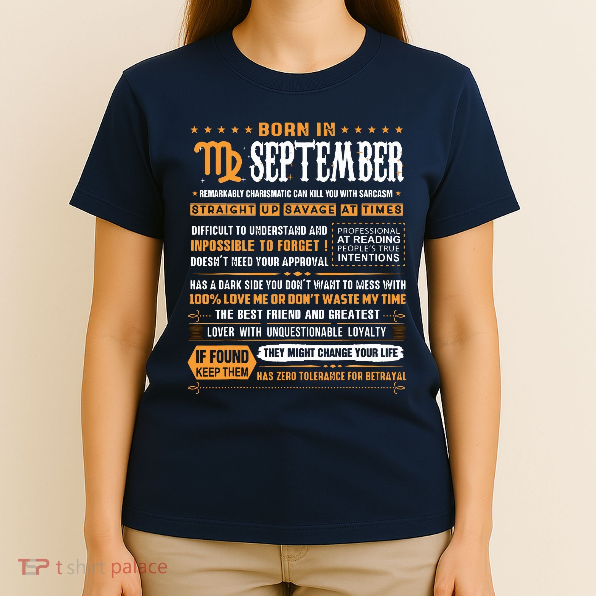 September Birthday Gifts Born In September Virgo T-Shirt