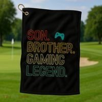Son Brother Gaming Legend For Gamer Meaningful Gift Golf Towel thumb 1