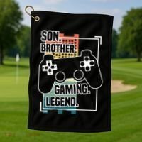 Son Brother Gaming Legend Funny Gamer Great Gift Golf Towel thumb 1