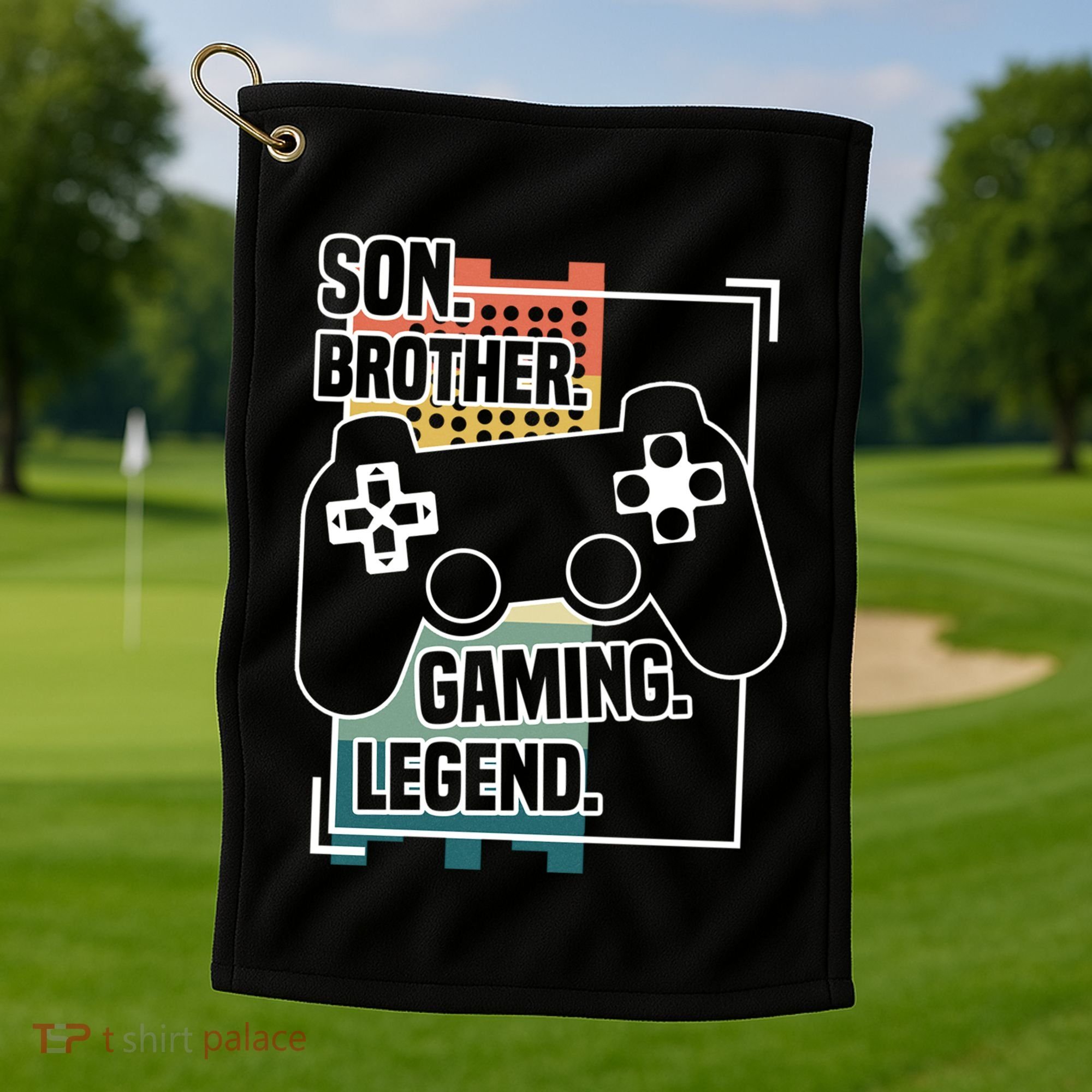 Son Brother Gaming Legend Funny Gamer Great Gift Golf Towel