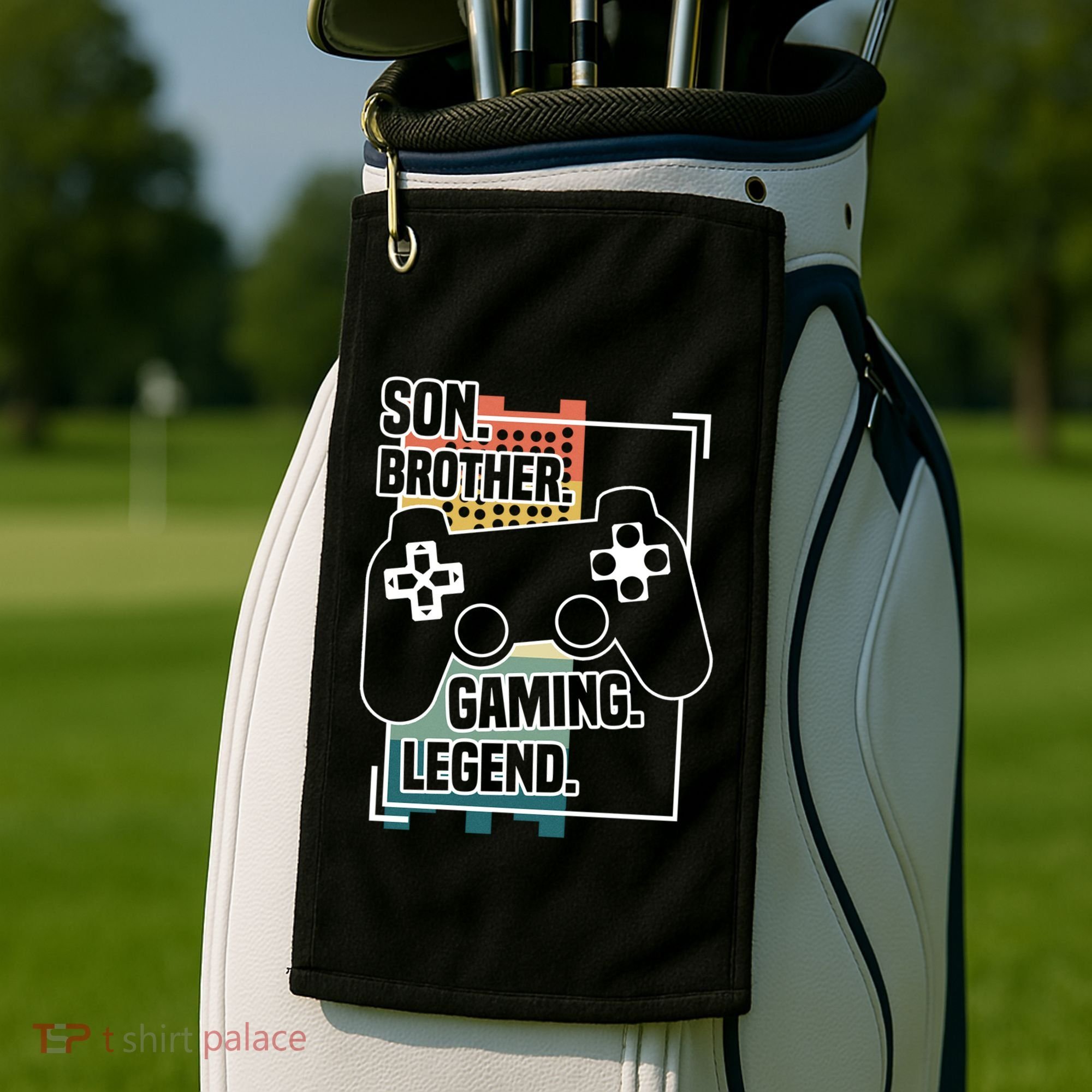 Son Brother Gaming Legend Funny Gamer Great Gift Golf Towel