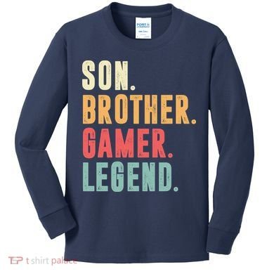 Son Brother Gamer Legend Gift Kids Long Sleeve Shirt