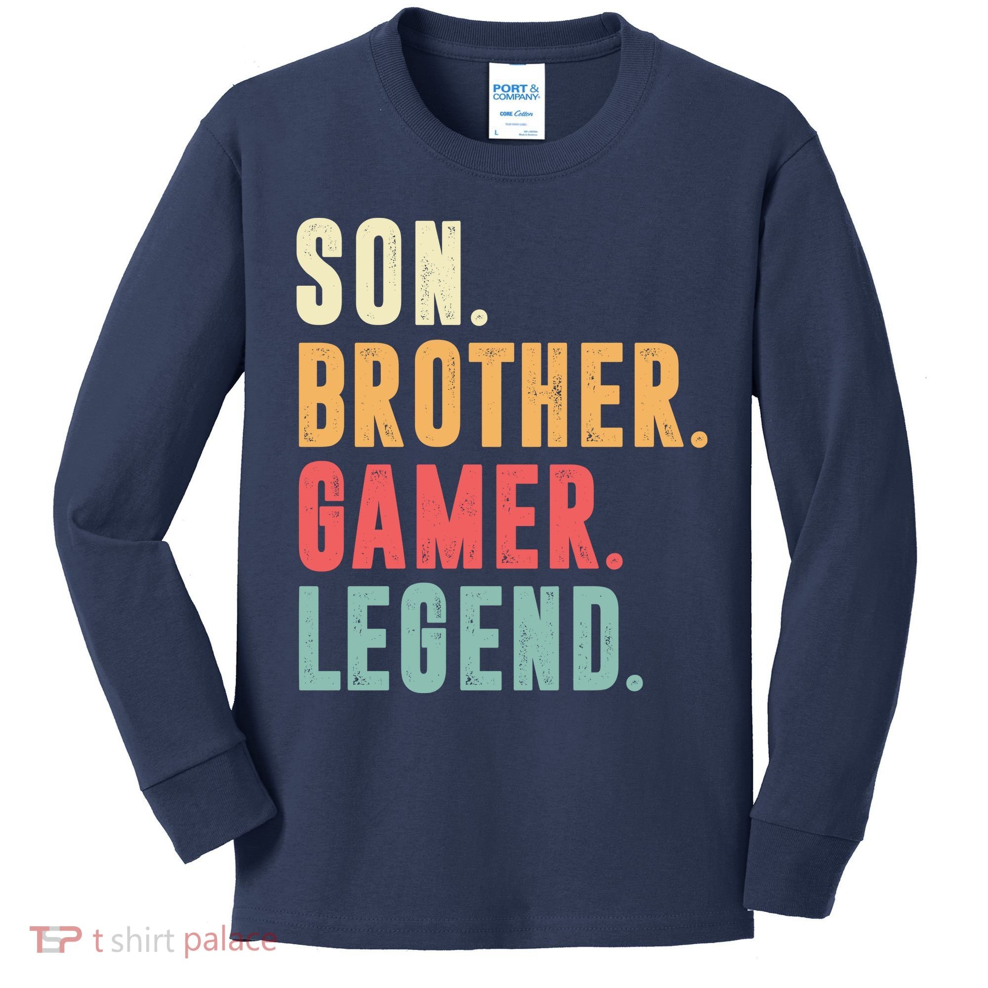 Son Brother Gamer Legend Gift Kids Long Sleeve Shirt