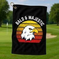 Sexy Bald Guy & Majestic Husband Dad Joke Golf Towel thumb 1