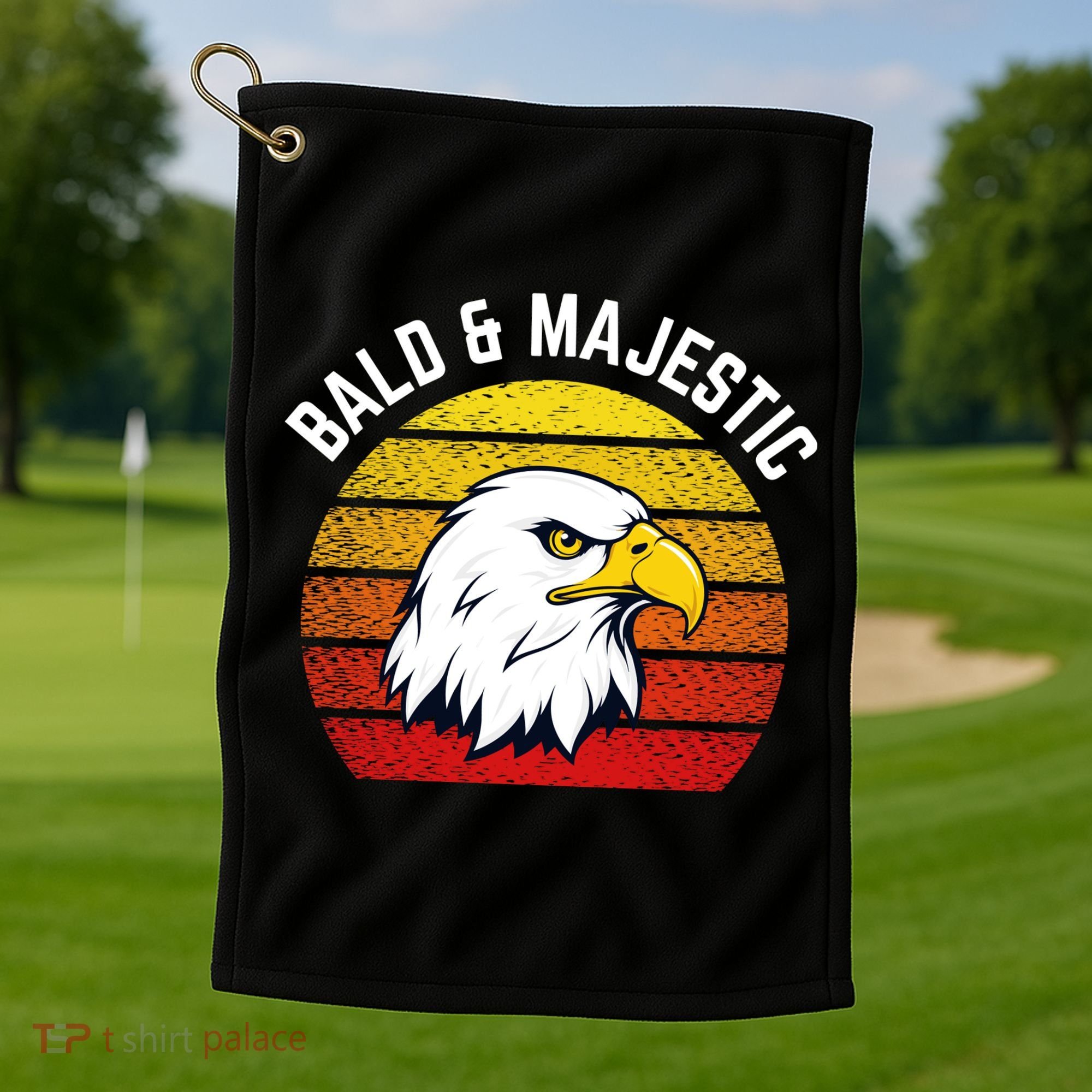 Sexy Bald Guy & Majestic Husband Dad Joke Golf Towel