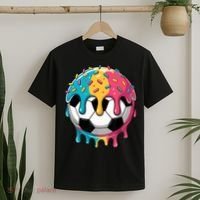 Soccer Boy Girl Ice Cream Soccer Drip T-Shirt thumb 2
