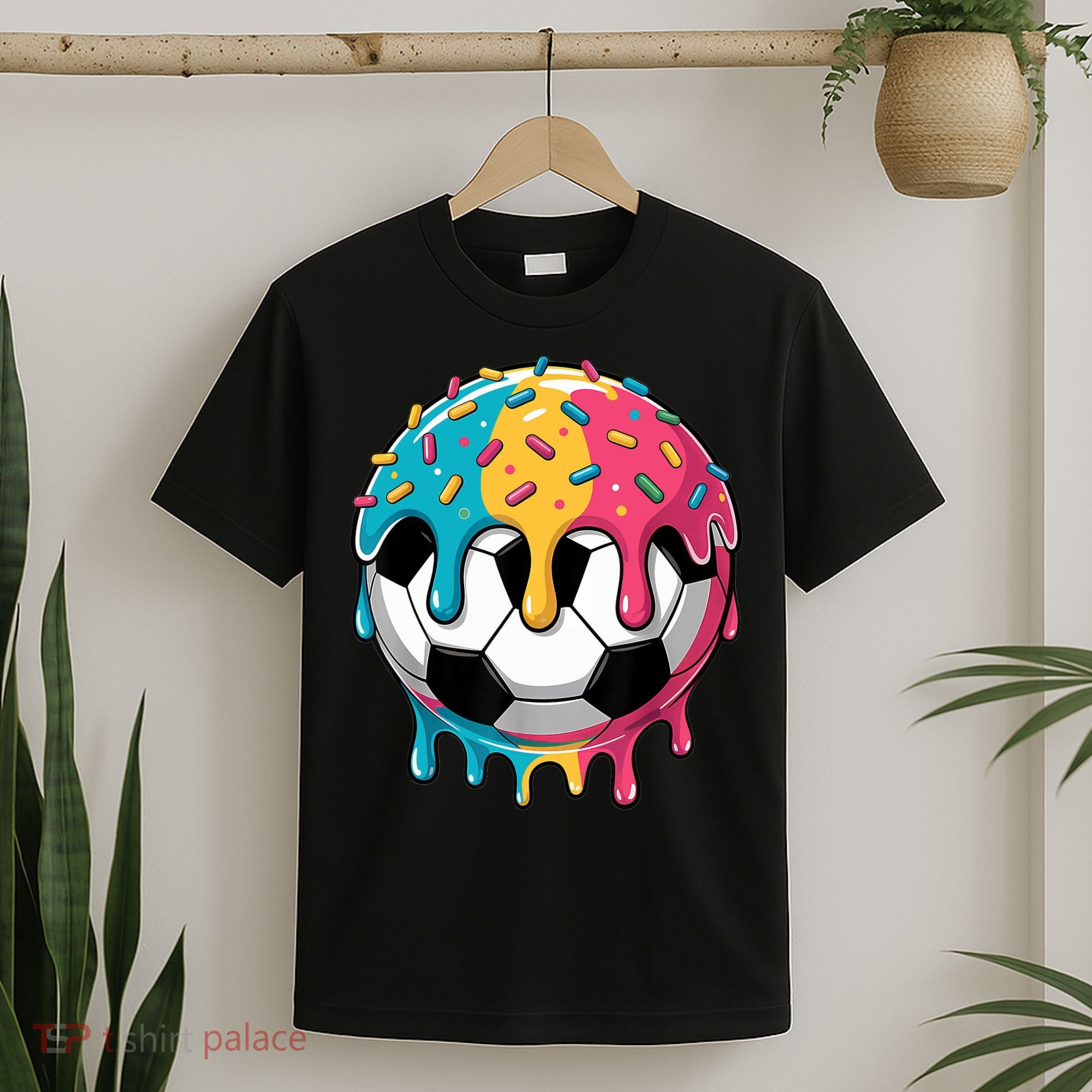 Soccer Boy Girl Ice Cream Soccer Drip T-Shirt