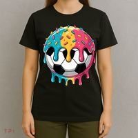 Soccer Boy Girl Ice Cream Soccer Drip T-Shirt thumb 4