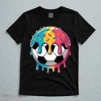 Soccer Boy Girl Ice Cream Soccer Drip T-Shirt thumb 5