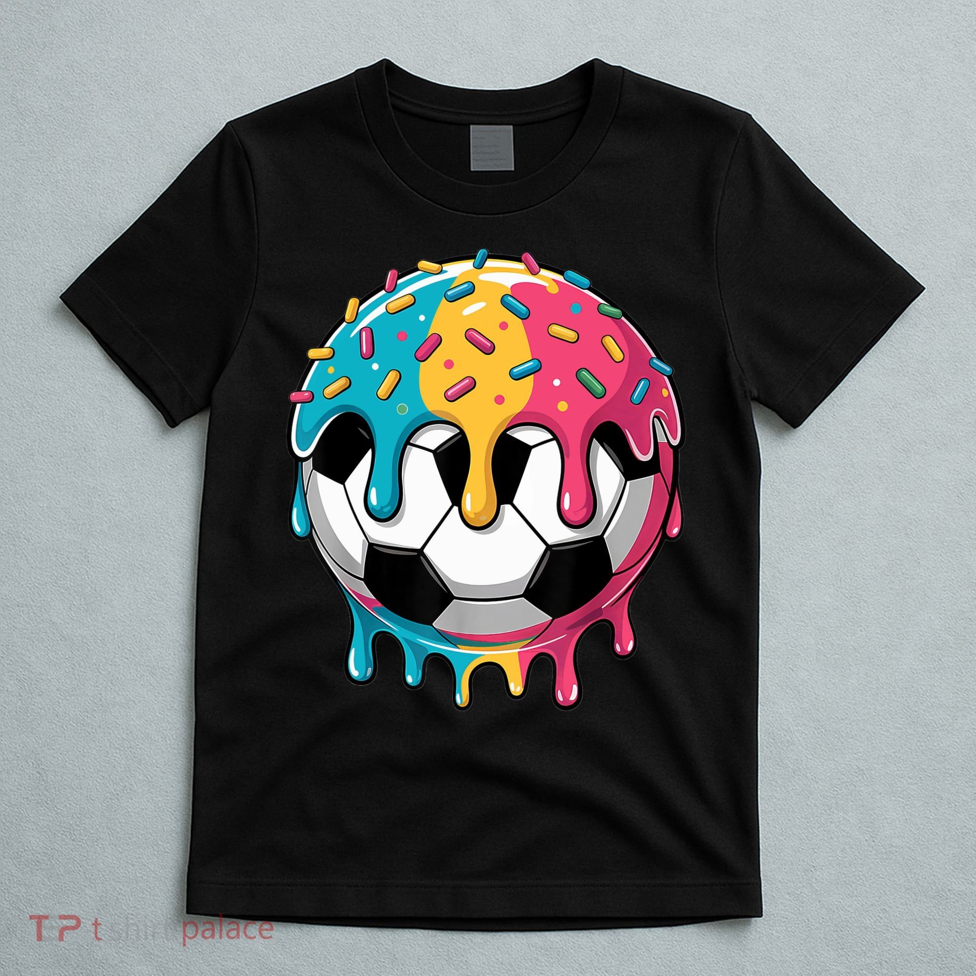 Soccer Boy Girl Ice Cream Soccer Drip T-Shirt