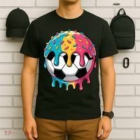 Soccer Boy Girl Ice Cream Soccer Drip T-Shirt thumb 6
