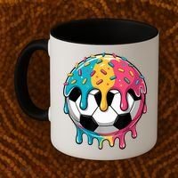 Soccer Boy Girl Ice Cream Soccer Drip Coffee Mug thumb 2