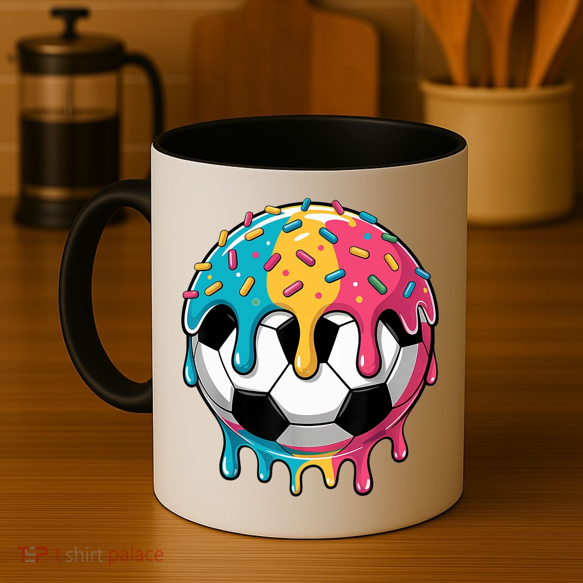 Soccer Boy Girl Ice Cream Soccer Drip Coffee Mug
