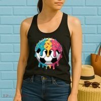 Soccer Boy Girl Ice Cream Soccer Drip Women's Tank Top thumb 2