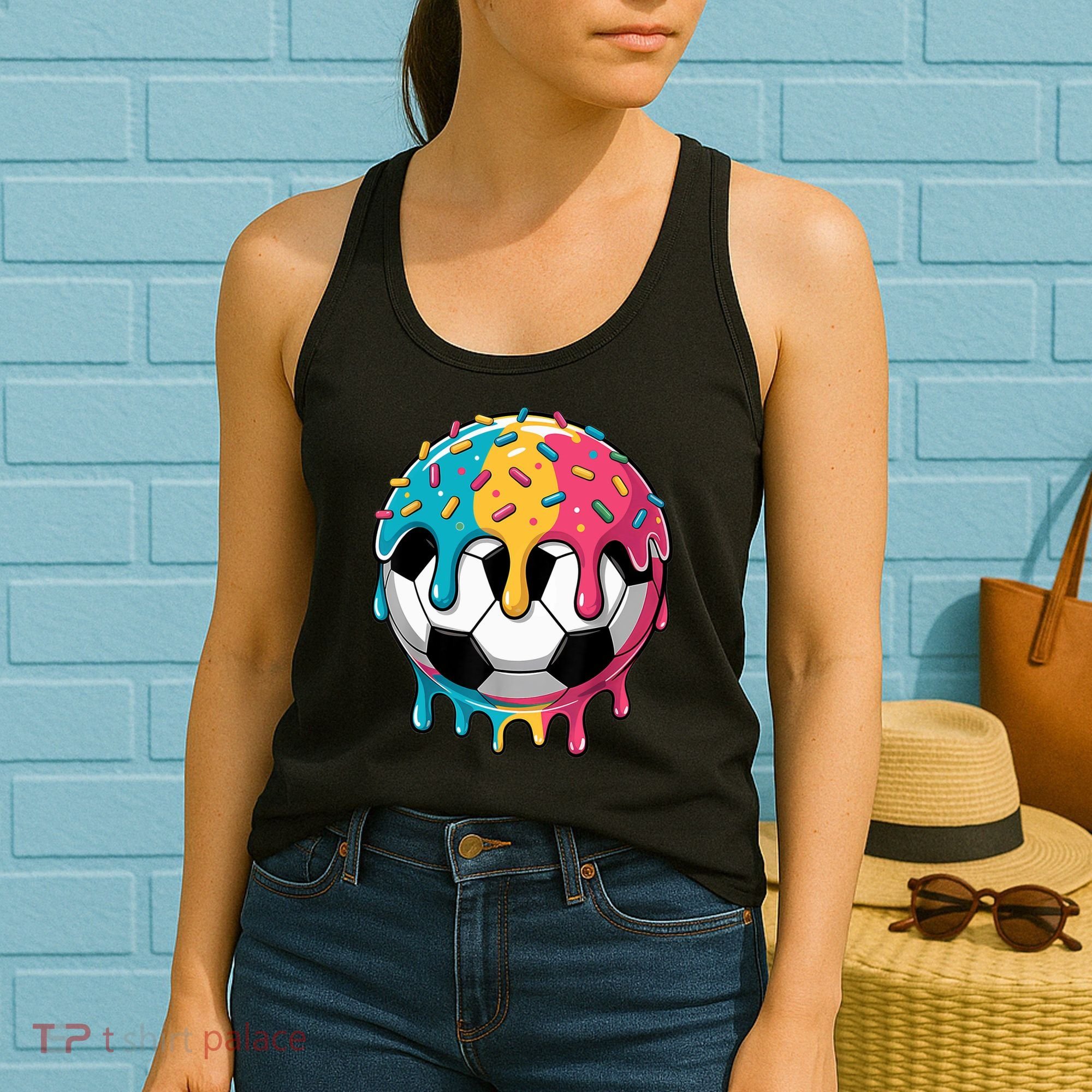 Soccer Boy Girl Ice Cream Soccer Drip Women's Tank Top