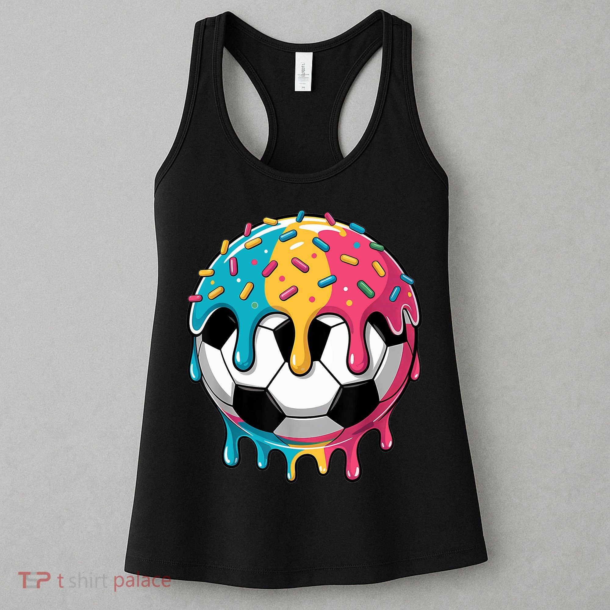 Soccer Boy Girl Ice Cream Soccer Drip Women's Tank Top