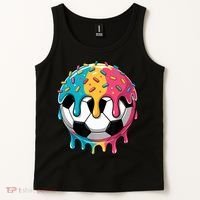 Soccer Boy Girl Ice Cream Soccer Drip Tank Top thumb 2