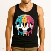 Soccer Boy Girl Ice Cream Soccer Drip Tank Top thumb 3