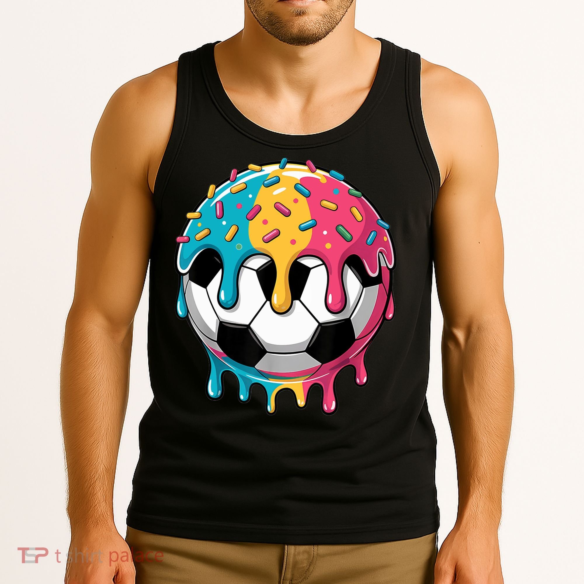 Soccer Boy Girl Ice Cream Soccer Drip Tank Top