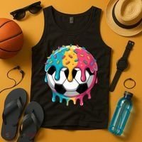 Soccer Boy Girl Ice Cream Soccer Drip Tank Top thumb 4