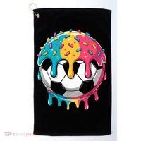 Soccer Boy Girl Ice Cream Soccer Drip Golf Towel thumb 0