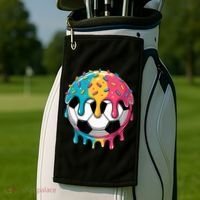Soccer Boy Girl Ice Cream Soccer Drip Golf Towel thumb 2