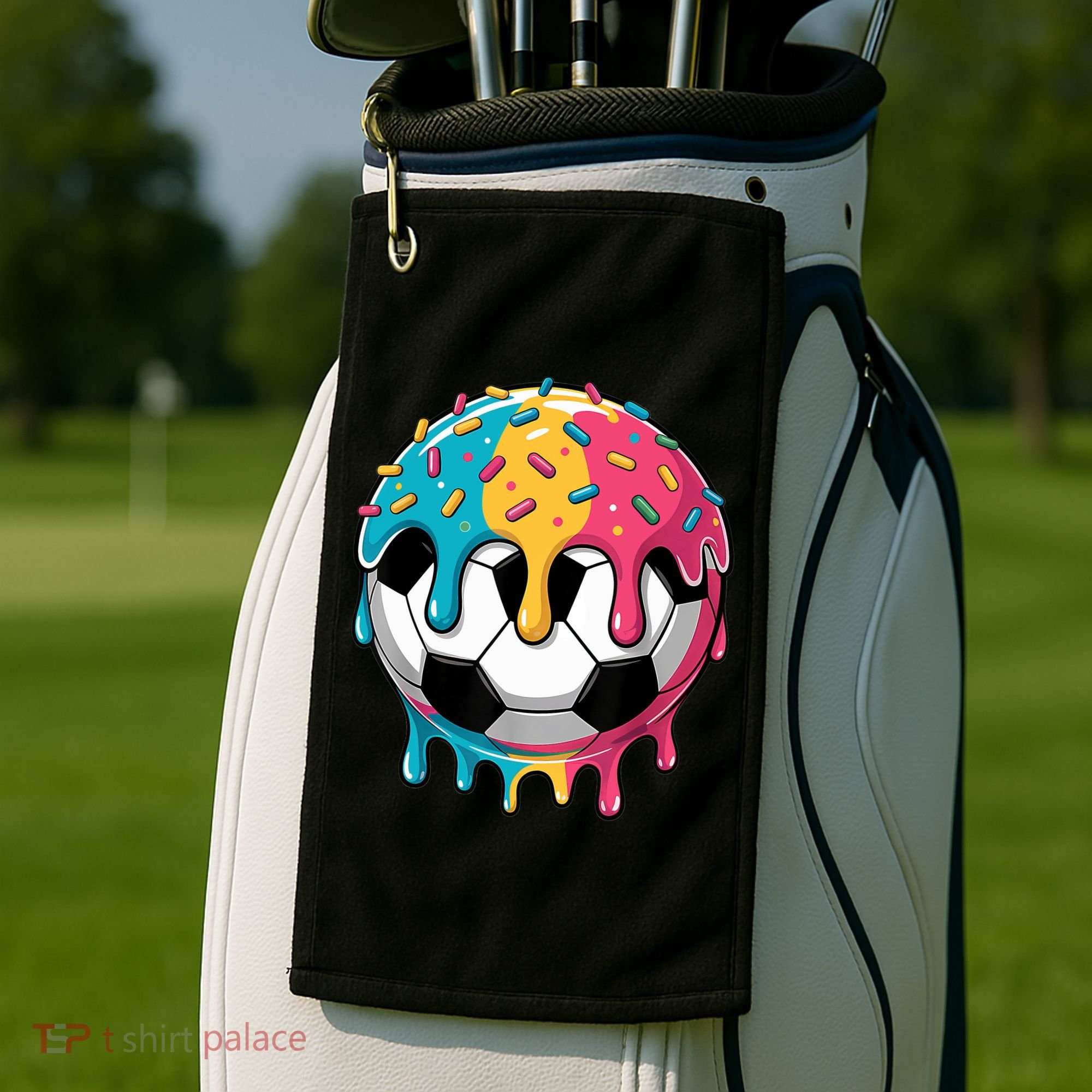 Soccer Boy Girl Ice Cream Soccer Drip Golf Towel