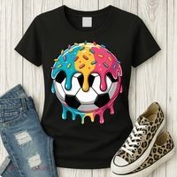 Soccer Boy Girl Ice Cream Soccer Drip Women's T-Shirt thumb 3