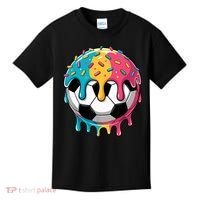 Soccer Boy Girl Ice Cream Soccer Drip Kids T-Shirt thumb 0