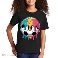 Soccer Boy Girl Ice Cream Soccer Drip Kids T-Shirt thumb 2