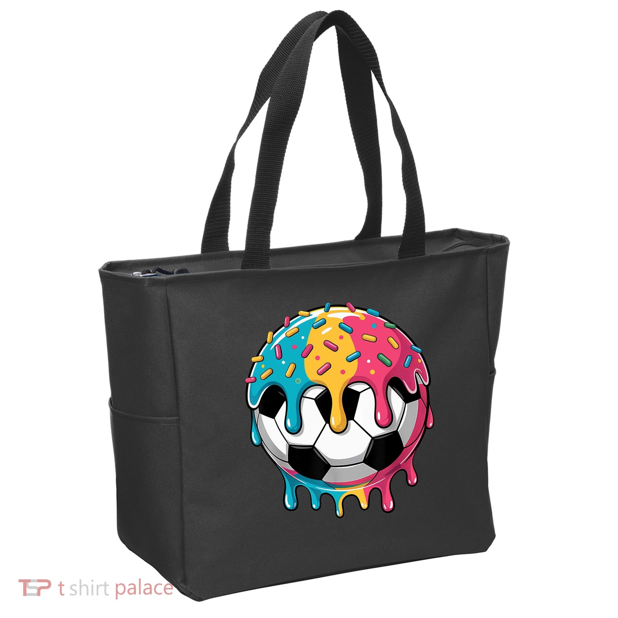 Soccer Boy Girl Ice Cream Soccer Drip Tote Bag