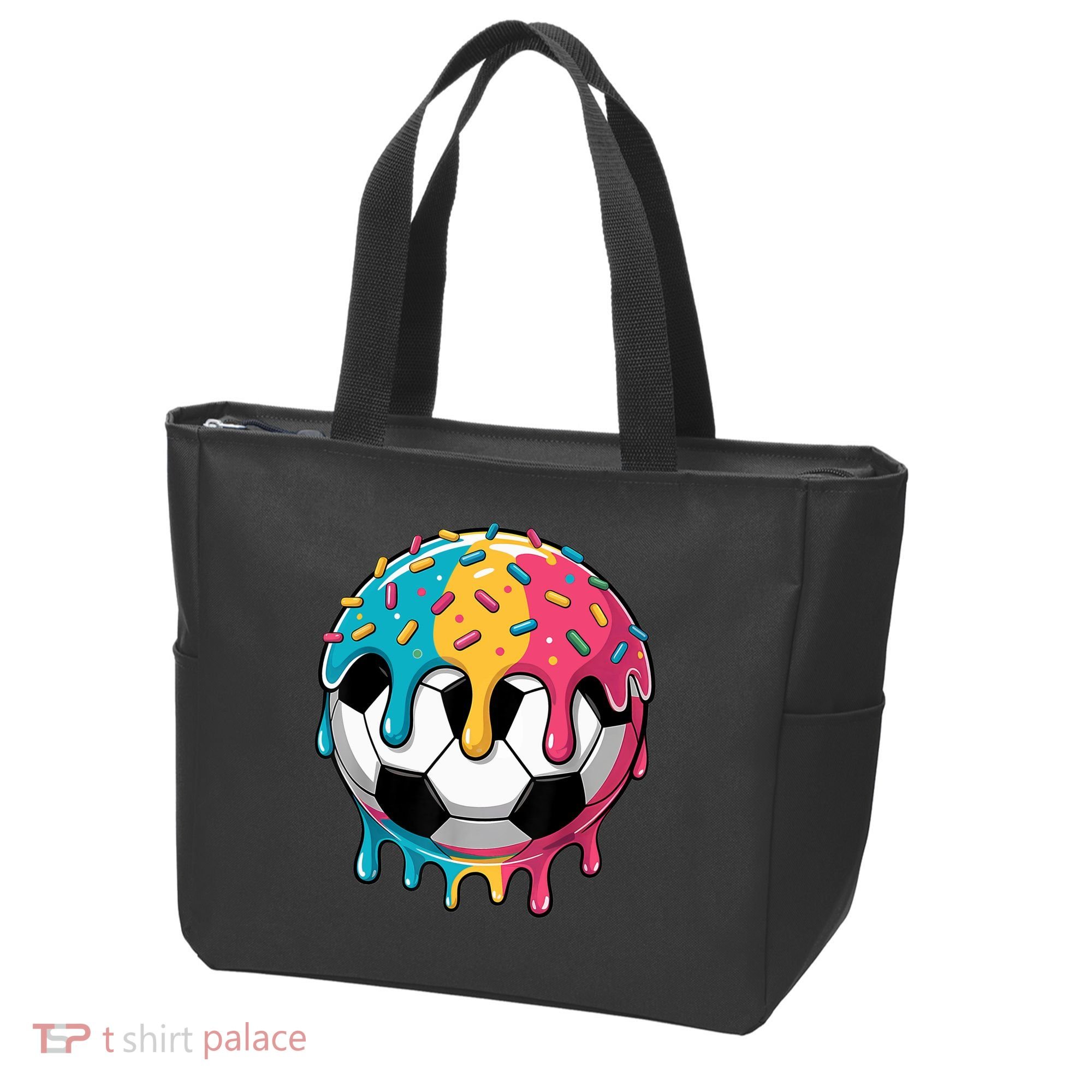 Soccer Boy Girl Ice Cream Soccer Drip Tote Bag