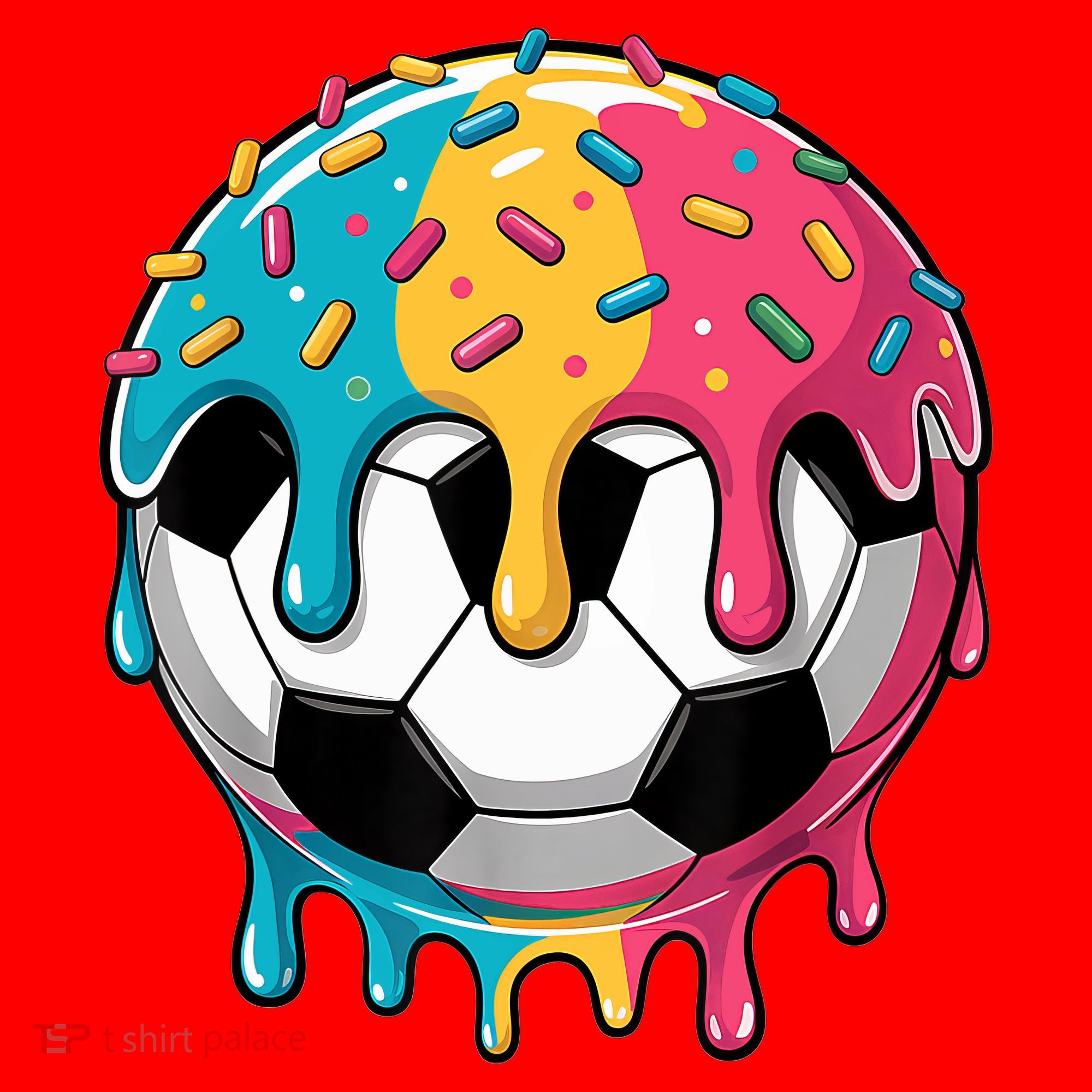 Soccer Boy Girl Ice Cream Soccer Drip Santa Hat