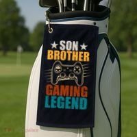 Son Brother Gaming Legend Gamer Golf Towel thumb 2