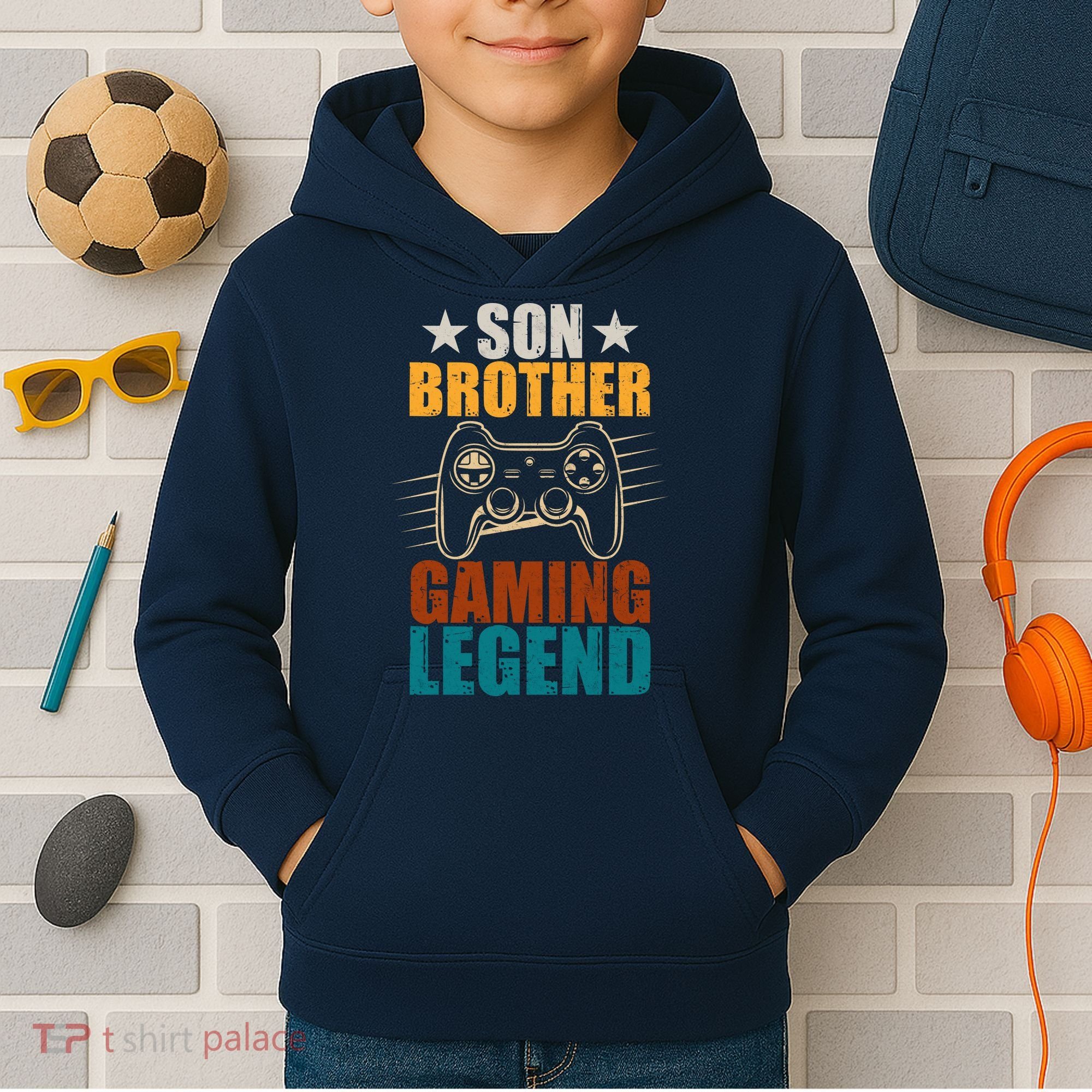Son Brother Gaming Legend Gamer Kids Hoodie