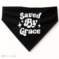 Saved By Grace Motivational Christian Retro USA-Made Doggie Bandana thumb 0