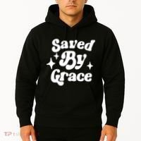 Saved By Grace Motivational Christian Retro Hoodie thumb 2