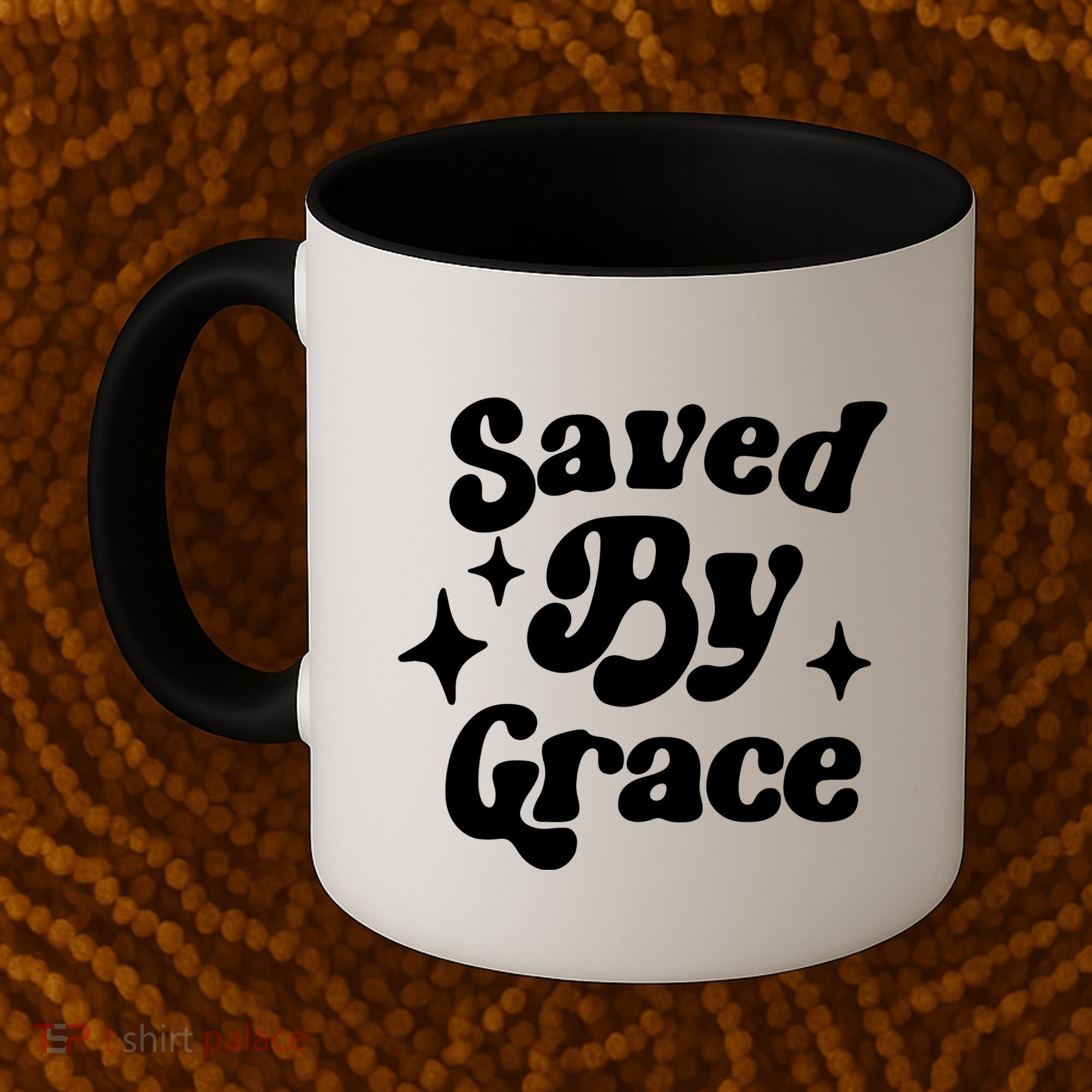 Saved By Grace Motivational Christian Retro Coffee Mug