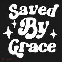 Saved By Grace Motivational Christian Retro Women's Hoodie thumb 2