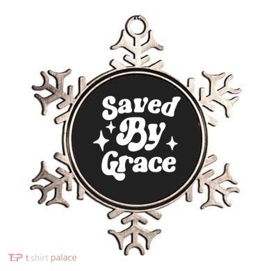 Saved By Grace Motivational Christian Retro Ornament