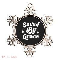 Saved By Grace Motivational Christian Retro Ornament thumb 0