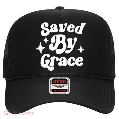 Saved By Grace Motivational Christian Retro Hat