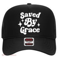 Saved By Grace Motivational Christian Retro Hat thumb 0