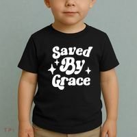 Saved By Grace Motivational Christian Retro Toddler T-Shirt thumb 2