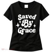 Saved By Grace Motivational Christian Retro Women's T-Shirt thumb 0