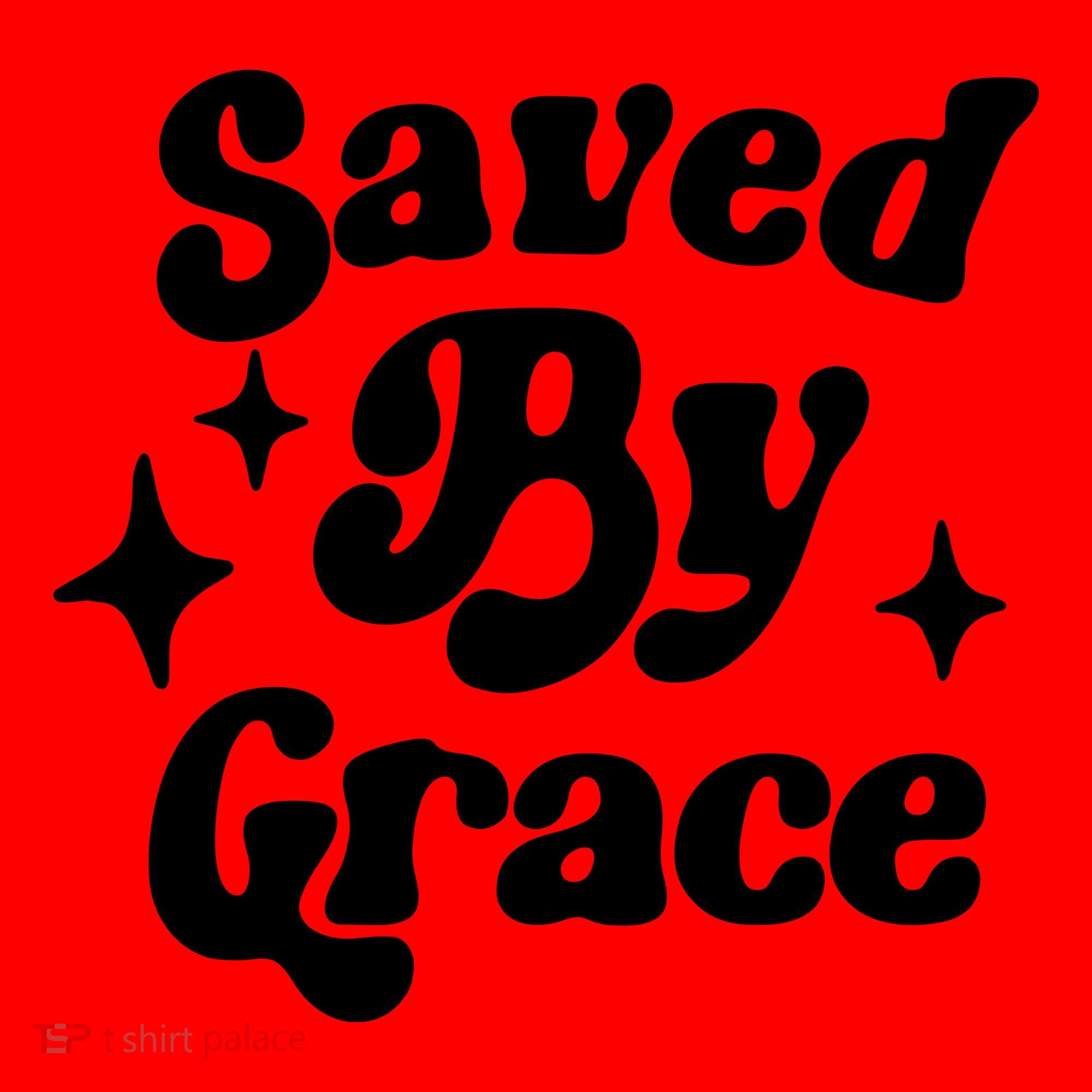 Saved By Grace Motivational Christian Retro Santa Hat